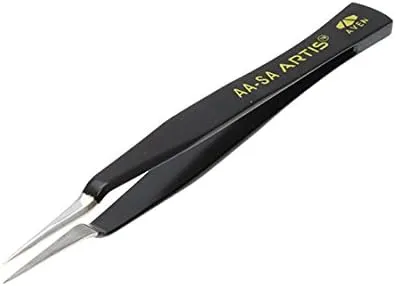 Aven 18013ARS AA-SA Style Artis Tweezer, Black with Yellow Print
