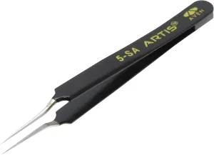Aven 18062ARS 5-SA Style Artis Tweezer, Black with Yellow Print