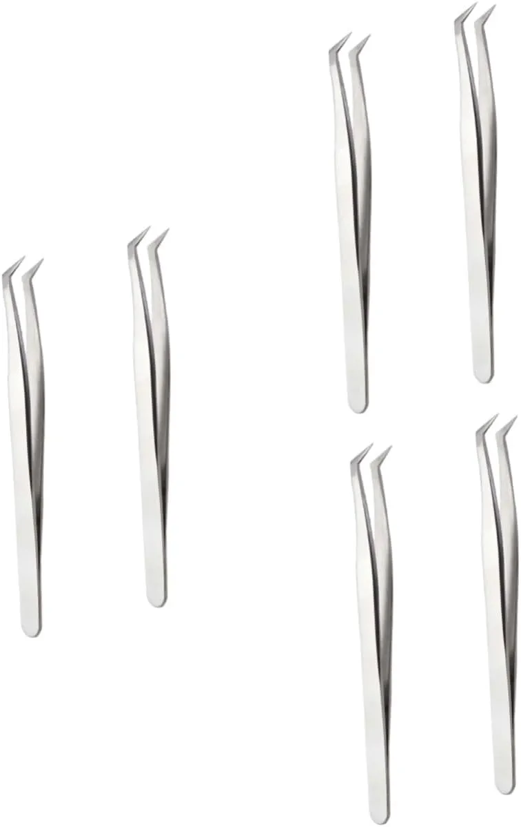 balacoo 6pcs Grafting Eyelashes Tweezers Precision Fake Eyelash Application Tools Lightweight Makeup Accessories for Salon Use for Weddings Photoshoots and Daily Wear