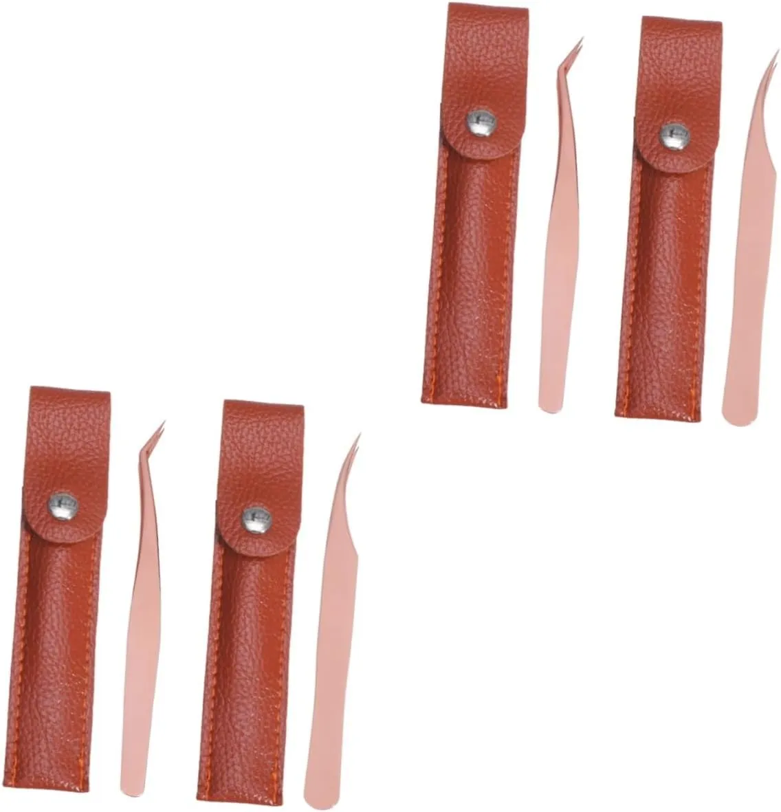 balacoo 8pcs Stainless Steel Eyelash Tweezers Set Rose Gold Dolphin Curved Tweezers Cases for Eyelash Extensions Precision Isolation Easy Maneuvering