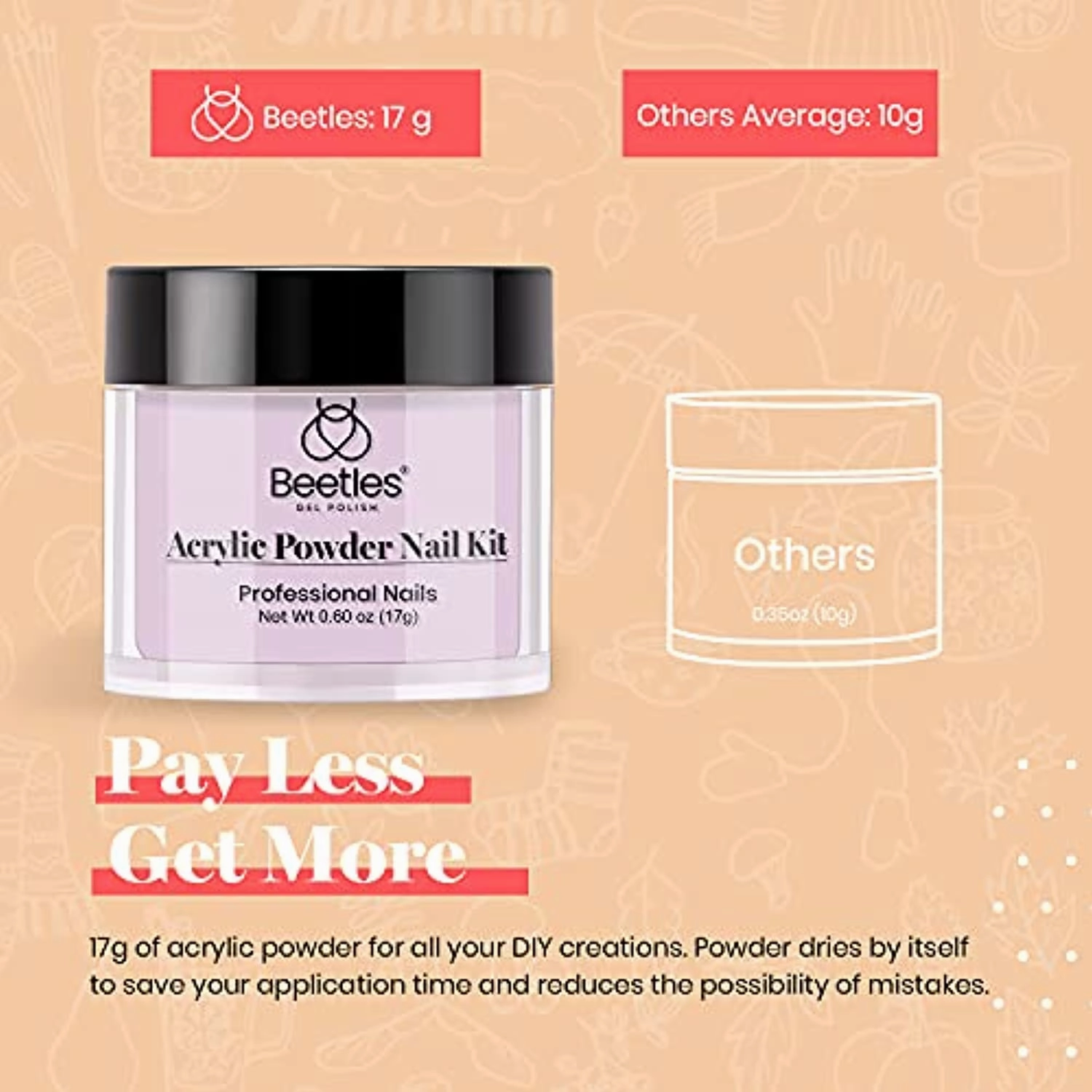 Beetles 31 in One Acrylic Powder Nail Kit Nail Powder with Acrylic Nail Brush Nail Forms Tips， Decoration Professional Nail Art Powder Set for Beginner DIY Home Salon Manicure