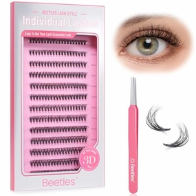 Beetles Lash Clusters 320pcs Individual Lashes 30D Natural Wispy Eyelash Clusters 8-16mm Cluster Eyelash Extensions D Curl False Eyelashes DIY Cluster Lashes (C028, 30D, 8-16mm)