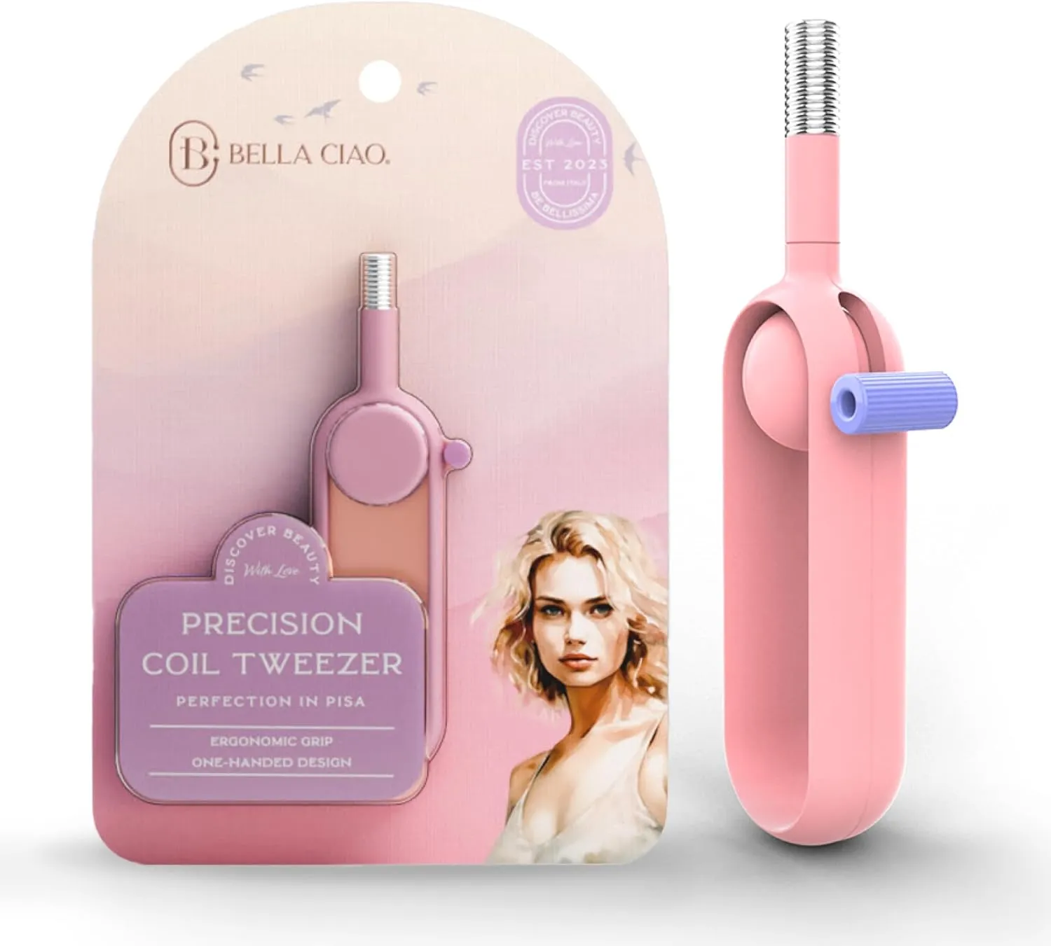Bella Ciao Precision Coil Tweezer, Facial Hair Remover for Women & Men, Precision Hair Removal Tool for Chin, Face, Upper Lip, Body