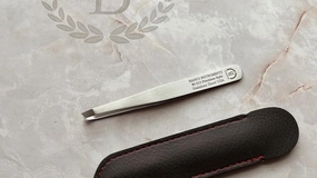 BI-211 Precision Style Slant Tweezers - Slant Pointed Precision Tweezers for Eyebrows & Ingrown Hair Removal - Blackhead & Splinter Tweezer with Sharp Needle Nose Point for Plucking (Single)
