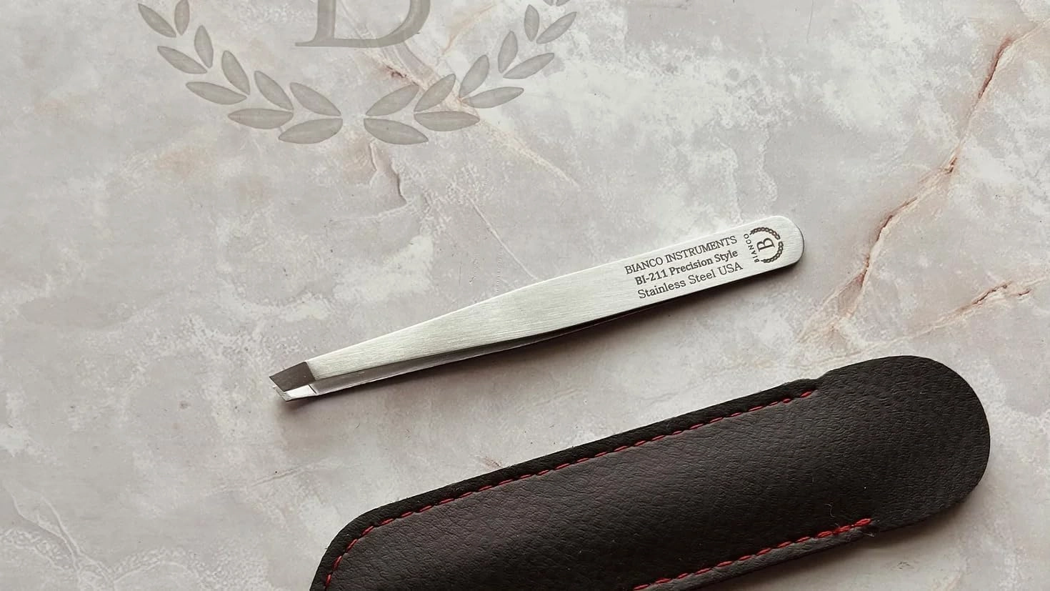 BI-211 Precision Style Slant Tweezers - Slant Pointed Precision Tweezers for Eyebrows & Ingrown Hair Removal - Blackhead & Splinter Tweezer with Sharp Needle Nose Point for Plucking (Single)