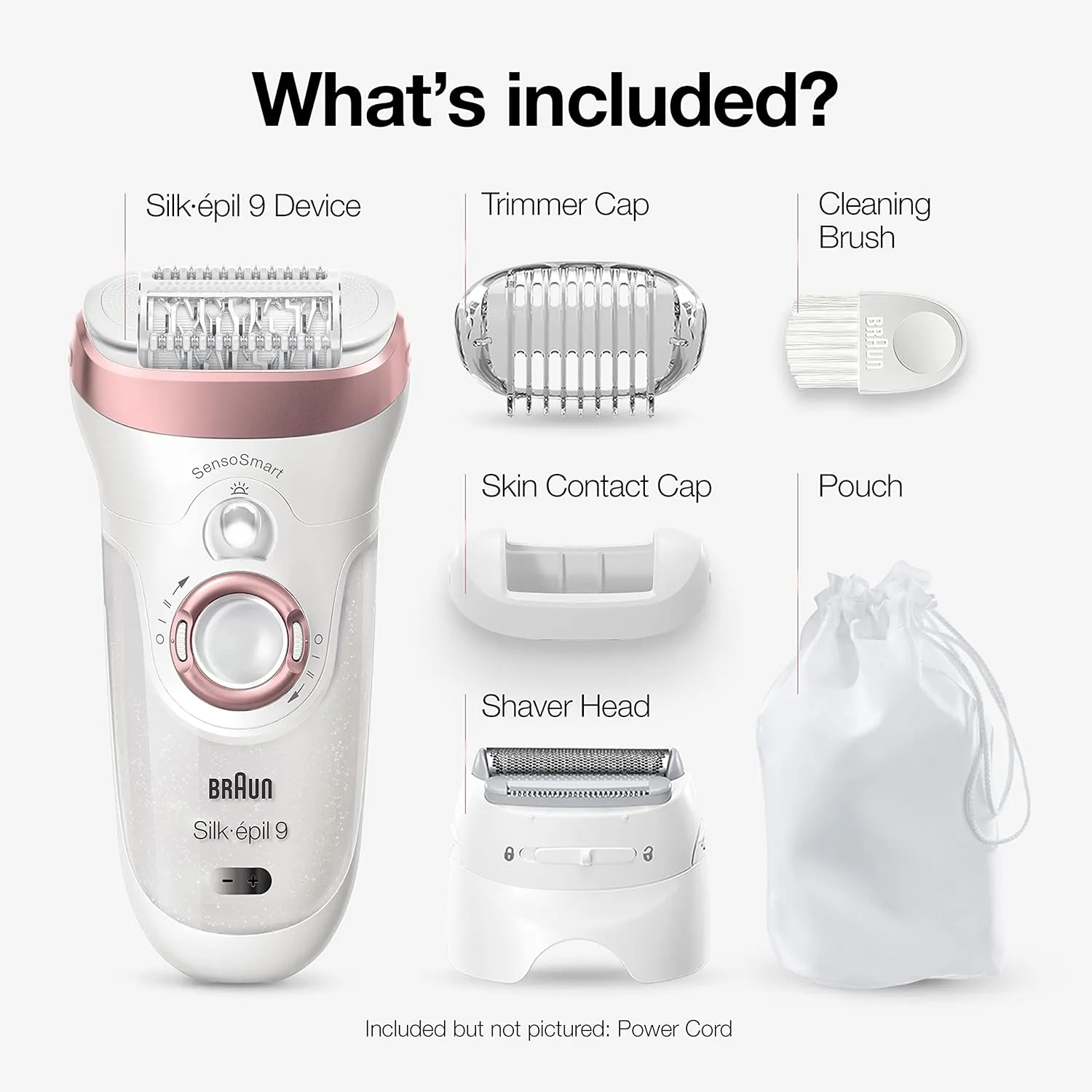 Braun Epilator Silk-épil 9 9-720, Hair Removal Device, Epilator for Women, Wet/Dry, Waterproof, 3-in-1 Epilate, Shave, or Trim, Salon-Like Smooth Skin, Womens Shaver & Trimmer, Cordless, Rechargeable
