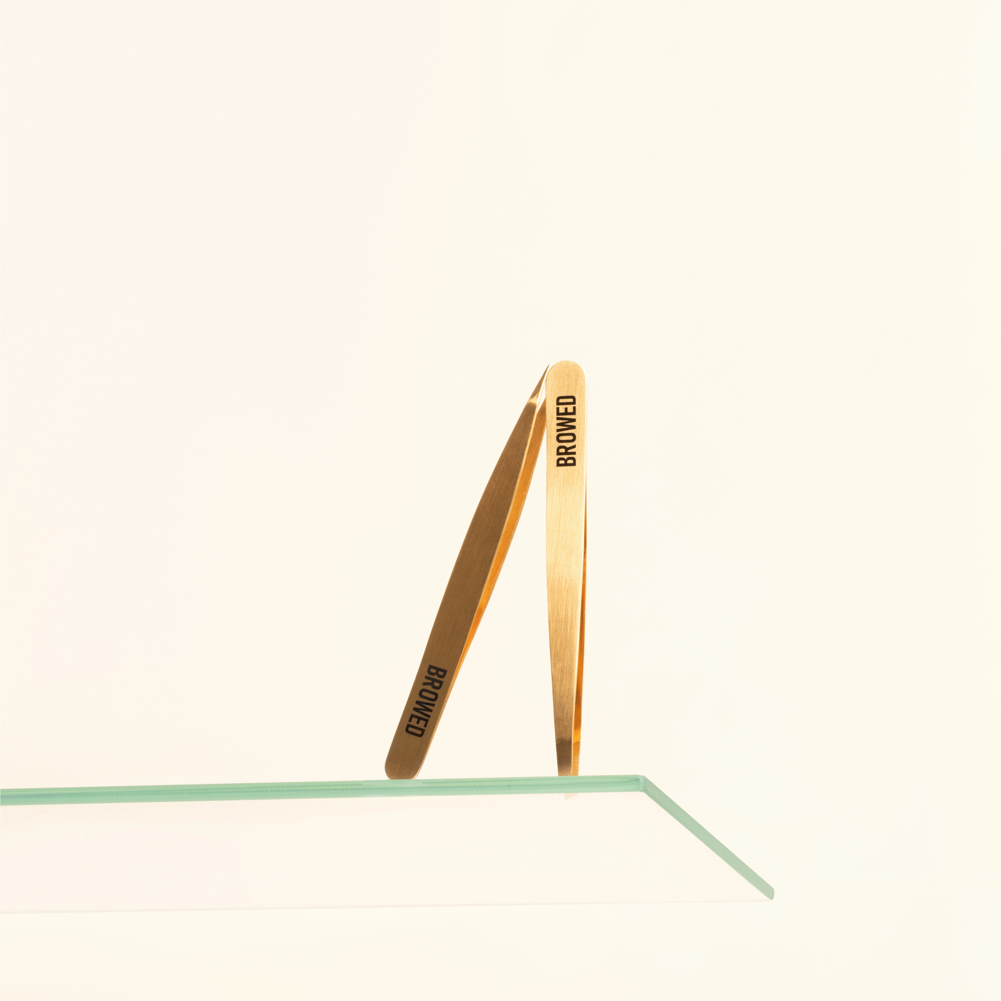 Browed - Gold Point   Slanted Tip Tweezers Set