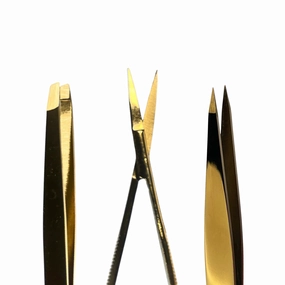 Browshop Professional Tweezer & Scissor Set - Gold