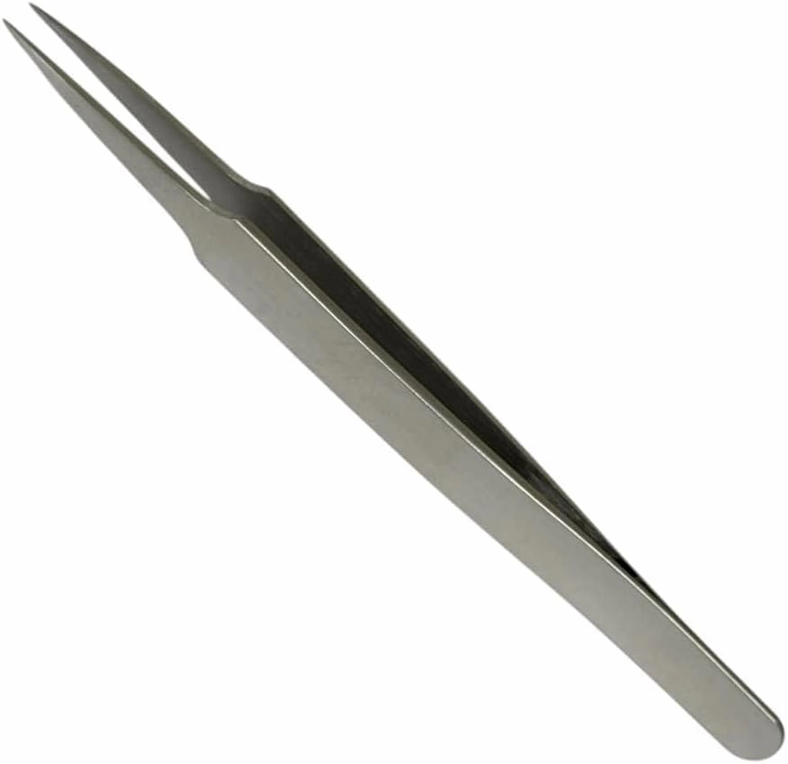 BUZZUFY D12 Precision Strong Steel tweezer for Watchmaker, 120mm for Watch Parts, Non-Magnetic