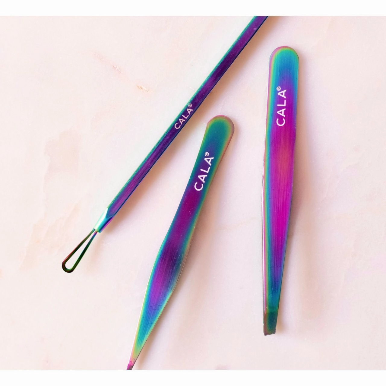 Cala Iridescent Tweezer Duo (Point & Slant)