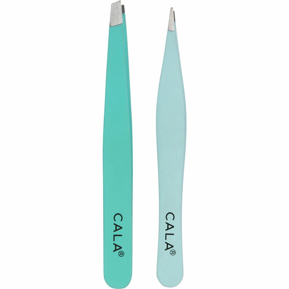 Cala Tweezer Duo | Fine Point & Slanted (Mint)