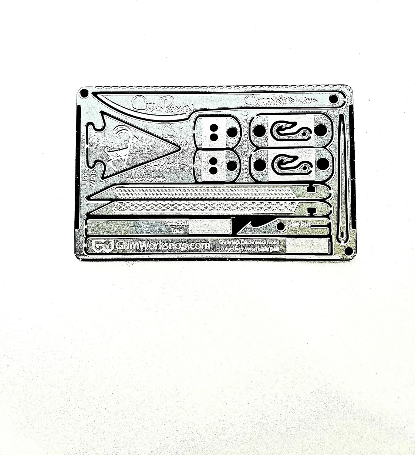 Callie Russel Signature Survival Card - Survival Tools - Pocket Multi Tool - Card Tool - Grim Survival Tool