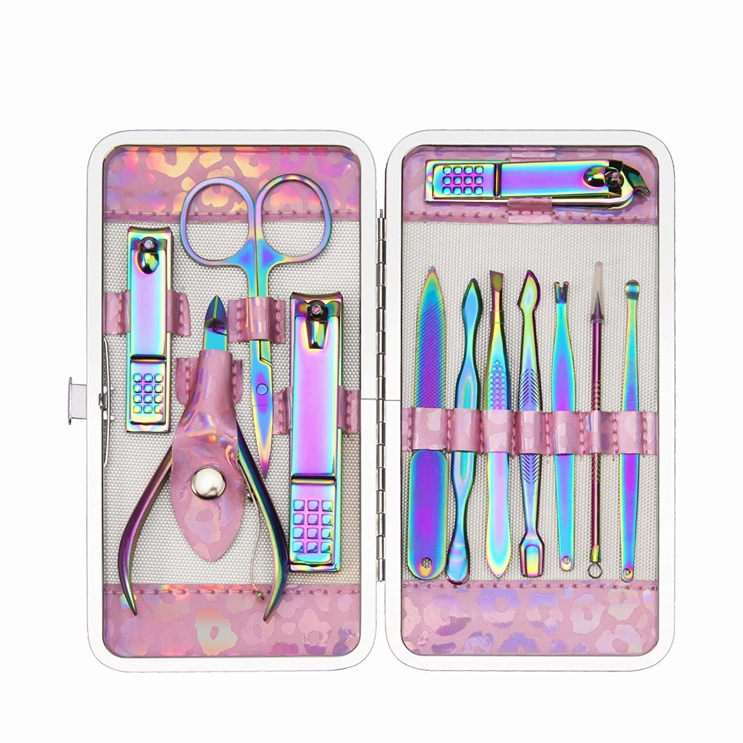 CGBE Manicure Set Nail Clippers Pedicure Kit Men Women Grooming kit Manicure Professional Nail Care Tools Gift 12Pcs with Luxurious Travel Case