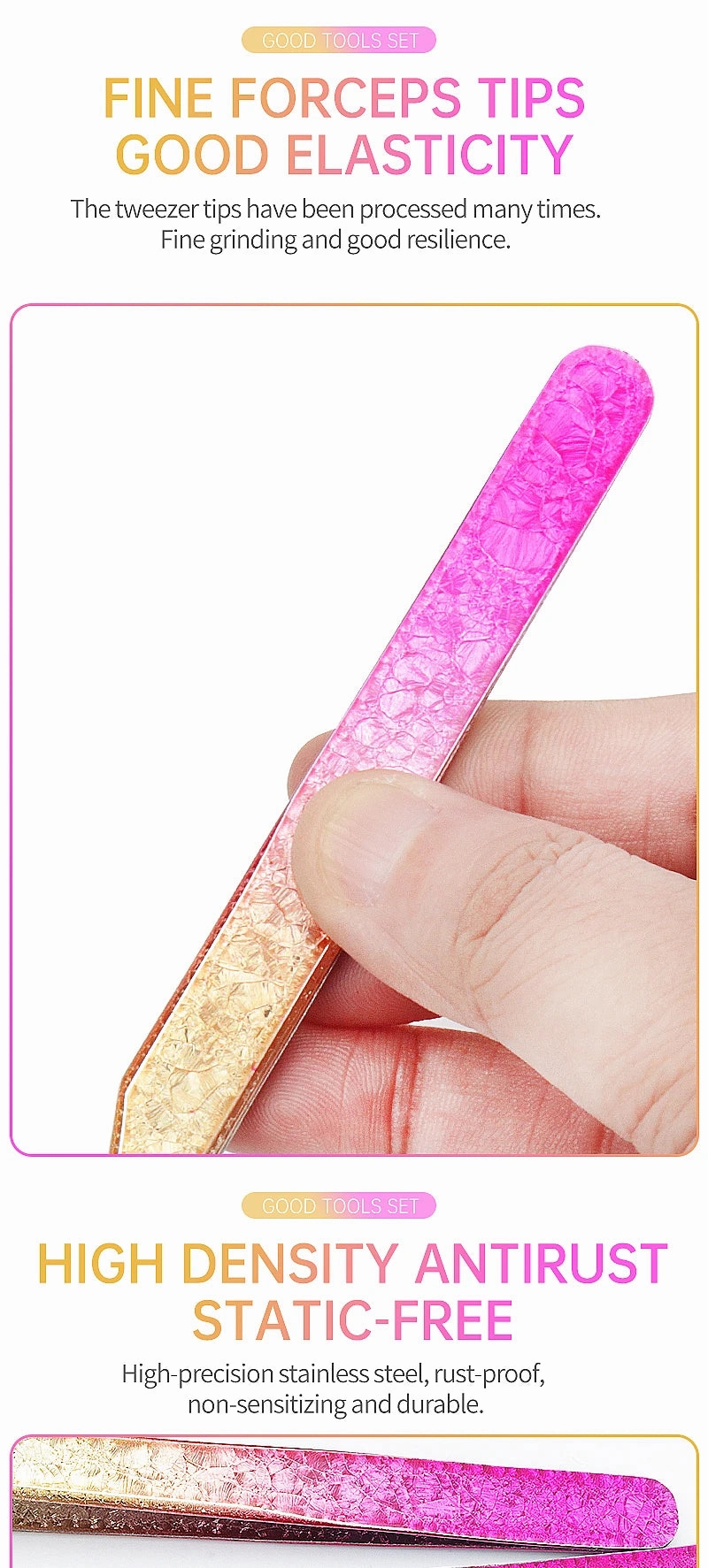Clark & Co. 3D Ice Flower Eyelash Tweezers – High-Precision Stainless Steel Lash Extension & Eyebrow Tool
