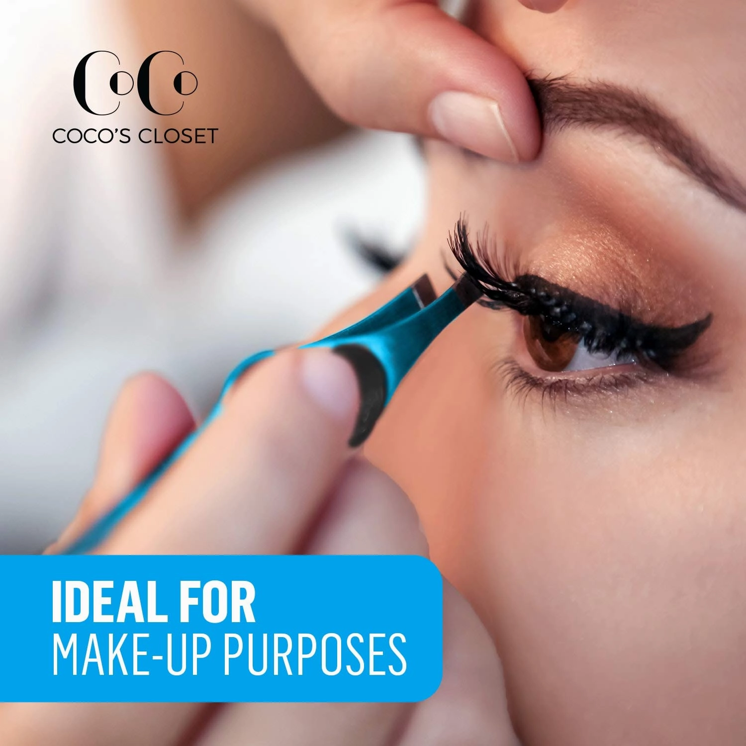 Cocos Eyebrow Tweezers for Women & Men - Tweezers Precision Engineered from Medical Grade Stainless Steel - Fine & Ingrown Hair Tweezers, Non Slip, Sharp & Slanted for A Perfect Grip, 1 Pack