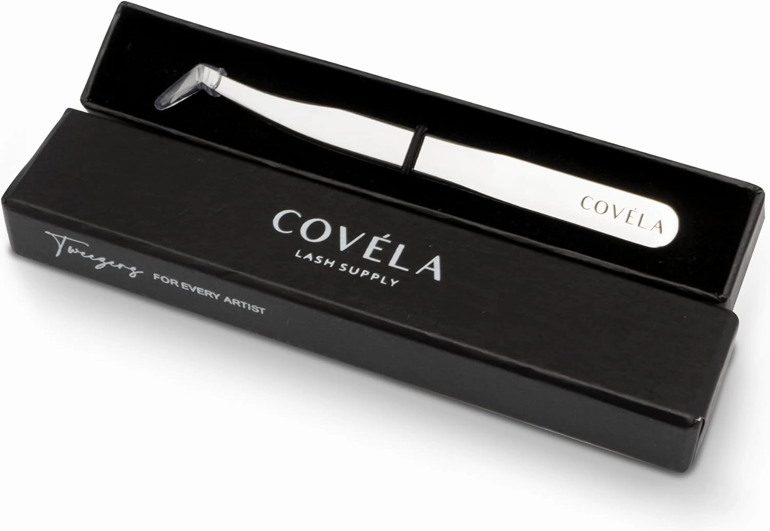 Covéla Lash | The 101 Volume Tweezer - Professional Stainless Steel Tweezers for Eyelash Extension - Precise Applicator Lash Tool - Boot Style With Seamless Closure - For Volume Fanning - Silver