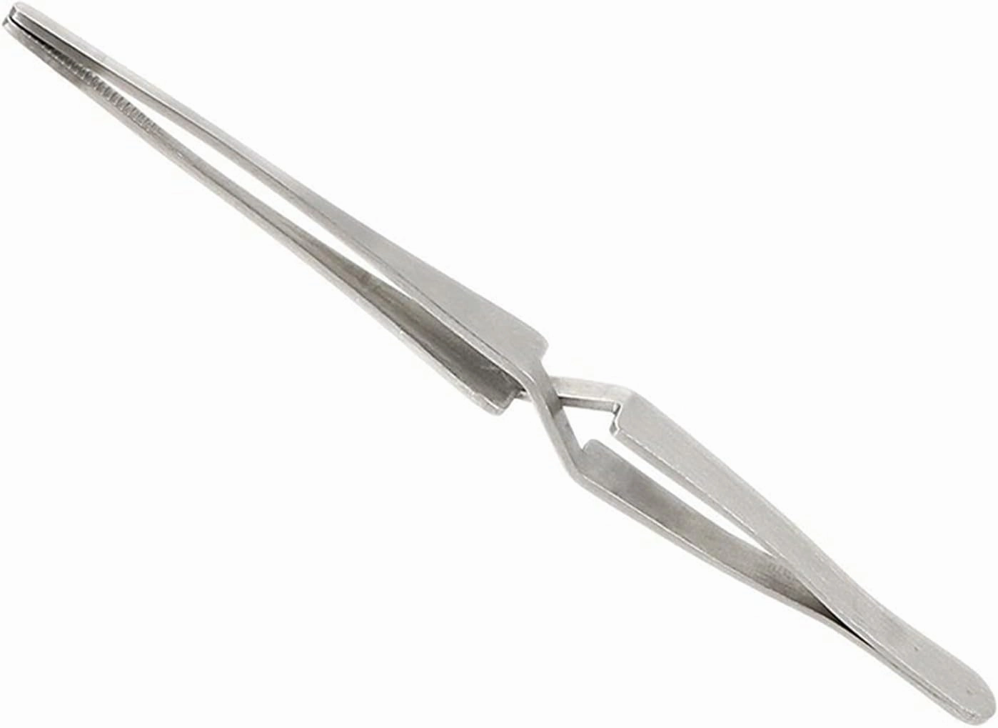 Craft Tweezers Precision 1Pcs Cross Lock Stainless Steel Reverse Action Curved Straight Tweezer Acrylic Nail Shaping Tweezers Maintenance Hand Tools Hot Tweezers for Crafting(Straight)