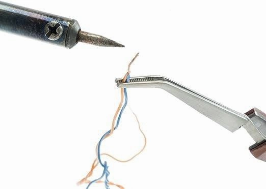 Cross Lock Soldering Tweezers with Fiber Grip