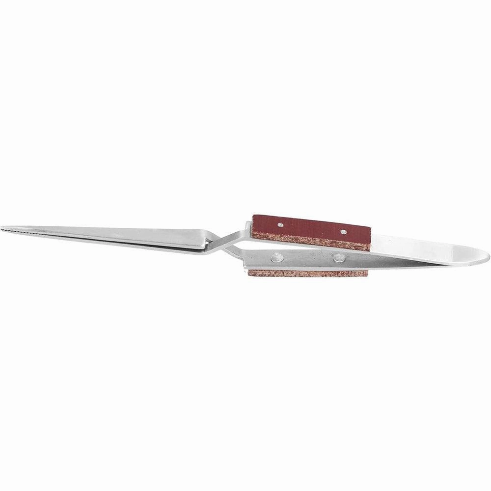 Cross Lock Soldering Tweezers with Fiber Grip