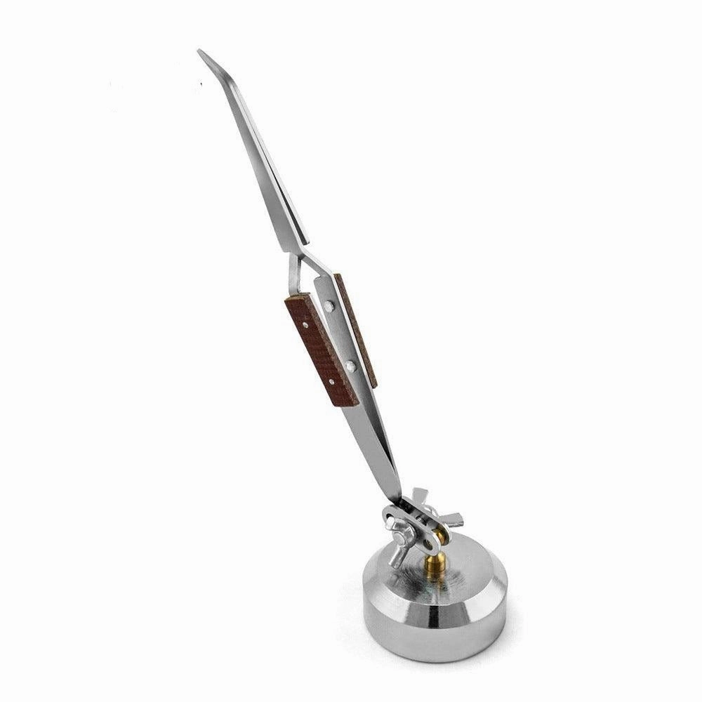 Cross Locking Jewelry Welding/Soldering Tweezers with Base 360° Rotation