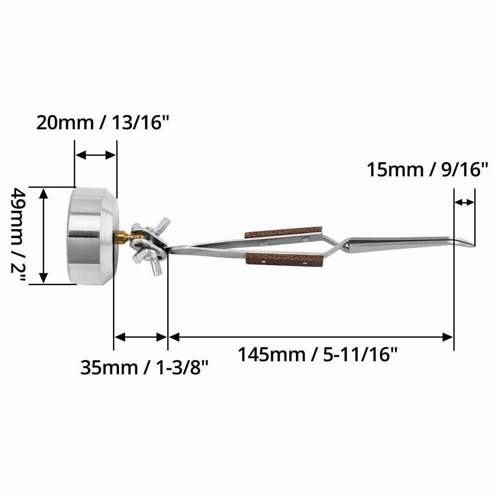 Cross Locking Jewelry Welding/Soldering Tweezers with Base 360° Rotation