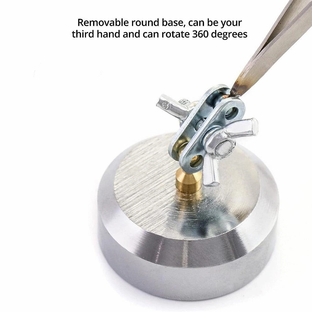 Cross Locking Jewelry Welding/Soldering Tweezers with Base 360° Rotation
