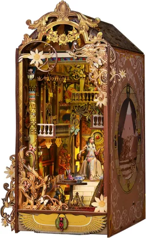 CuteQi Miniature House Kit DIY House Kit Creative Room with Furniture Tiny House Making Kit with Light and Music HandmadeCrafts Gift for Adults & Friends and Lovers(Ancient Egyptian Palace)