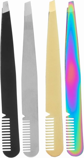Didiseaon 4pcs Tweezer Mens Tools Hair Plucker Suits for Men Beauty Kit Pro Tools Eyelash Tools Brow Remover Tools Plucking Eyebrows Men Suit Cosmetic Clamp Stainless Steel Man