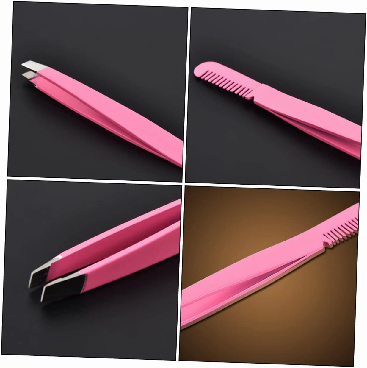 Didiseaon 8pcs Stainless Steel Eyebrow Tweezers Comb Diagonal Eyebrow Clips for Precise Shaping Eyelash Application and Hair Removal Compact Use