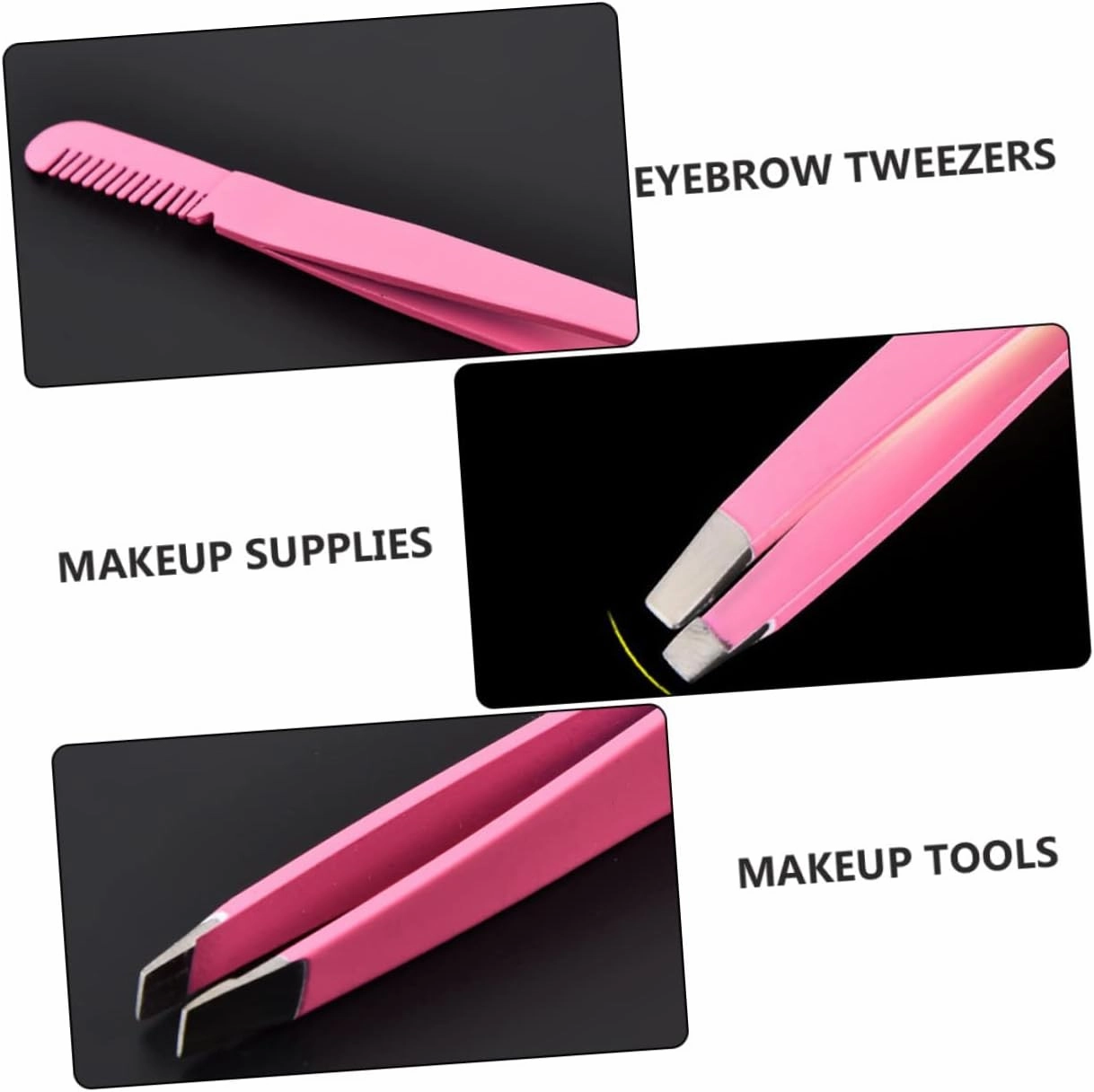 Didiseaon 8pcs Stainless Steel Eyebrow Tweezers Comb Diagonal Eyebrow Clips for Precise Shaping Eyelash Application and Hair Removal Compact Use