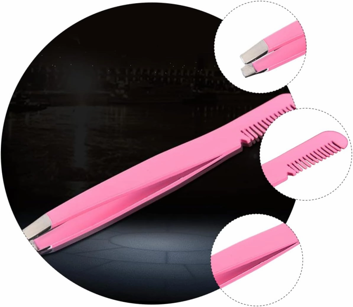 Didiseaon 8pcs Stainless Steel Eyebrow Tweezers Comb Diagonal Eyebrow Clips for Precise Shaping Eyelash Application and Hair Removal Compact Use
