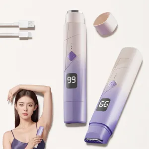 Electric Bikini Trimmer for Women, Epilators Hair Removal for women Underarm,Body, Legs,Skin Epilator for Sensitive Skin, 2-in-1 Cordless Rechargeable Facial Hair Epilator with 2 Cutter Heads (Purple)