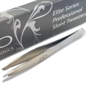 Elite Series Slant Tweezers - Surgical Grade Stainless Steel for Professionals (Satin Finish)