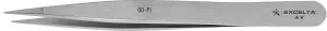 Excelta - 00-PI - Tweezers - Strong Medium Point - Straight - Two Star - Carbon Steel, 0.09" Height, 0.35499999999999998" Wide, 4.5" Length