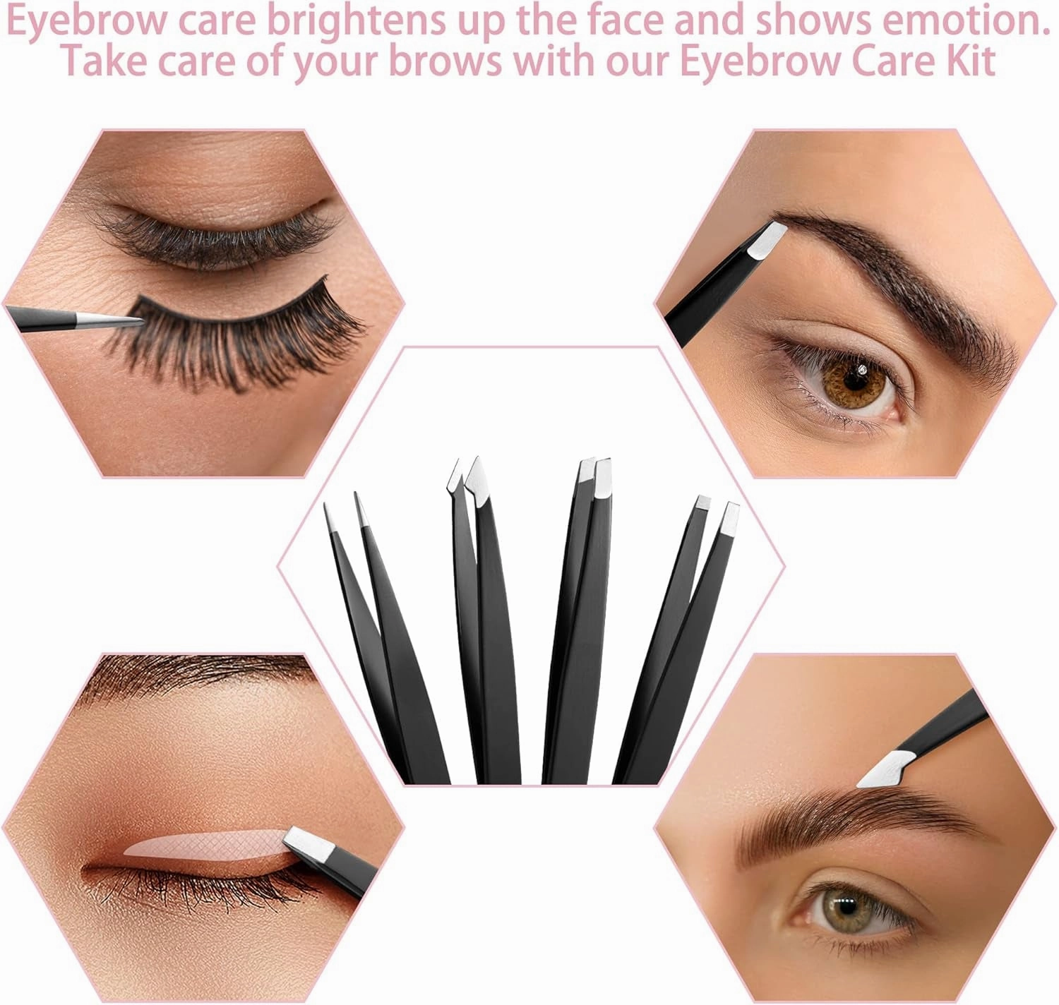 Exquisite Eyebrow Kit - 8 in 1 - Eyebrow Tweezer Kit 4 Pcs - Eyebrow Shaping Kit - Multipurpose Eyebrow Grooming Kit - Eyebrow Razor, Eyebrow Brush and Comb, Pencil, Eyebrow Scissors in Padded Case