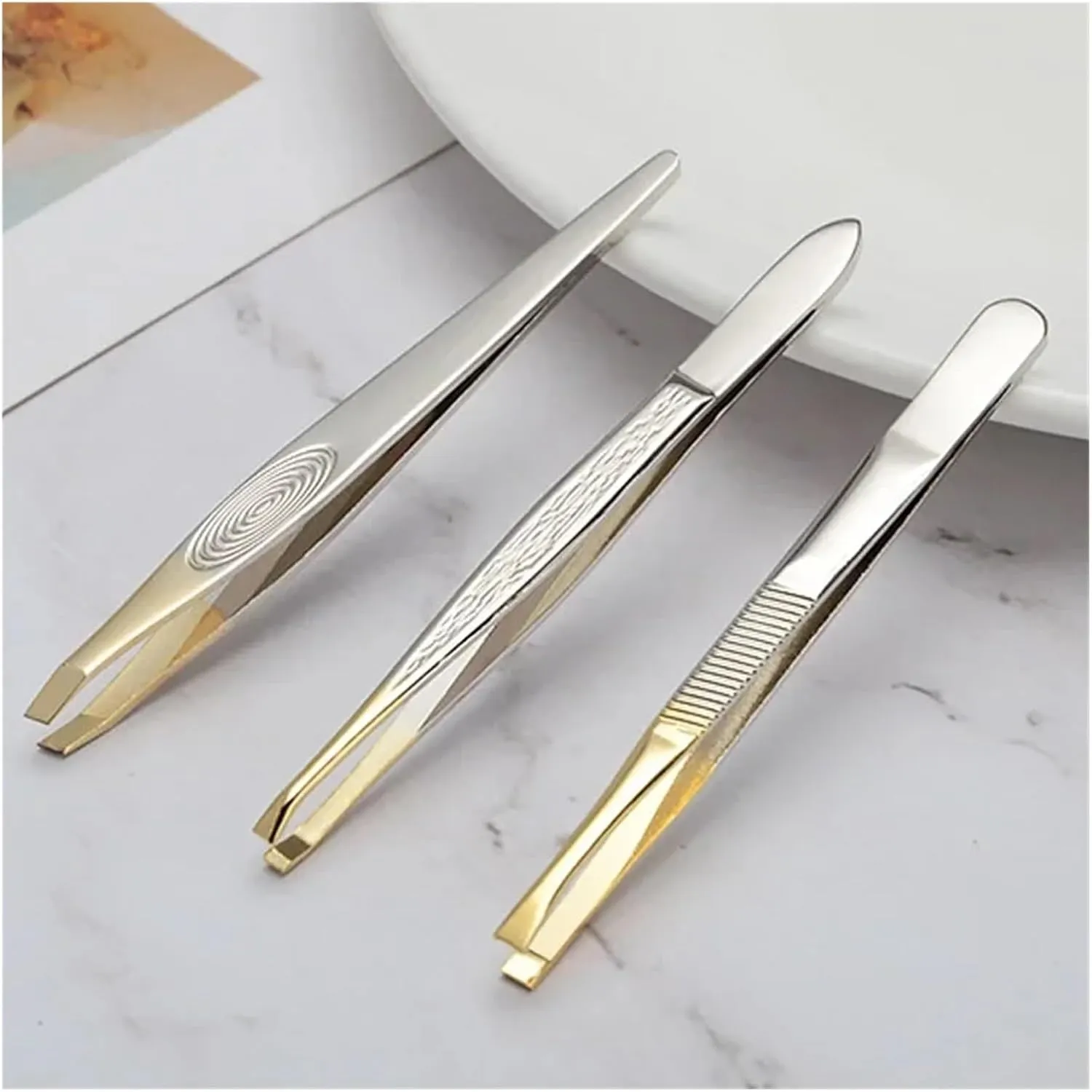 Eyebrow Clip Hair Removal Convenient Durable Practical Beauty Makeup Tool(Gold B)
