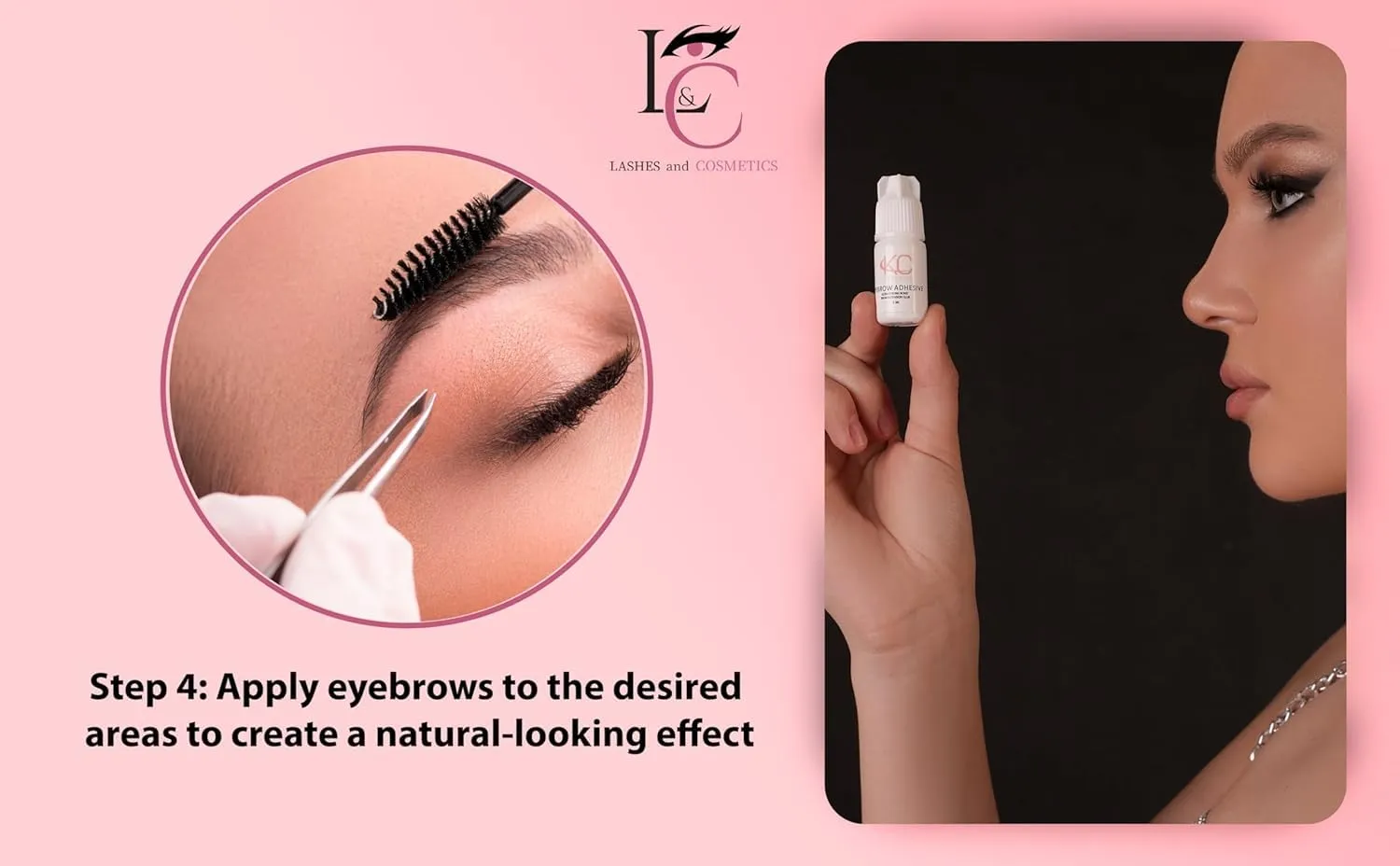 Eyebrow Extensions Kit with 4 Trays of Mink Eyebrows in Light Brown, Brown, 2 Black, Comes on Mixed Length Trays 5-8 Mm Mix, Eyebrow Extension Glue & Extension Tweezers