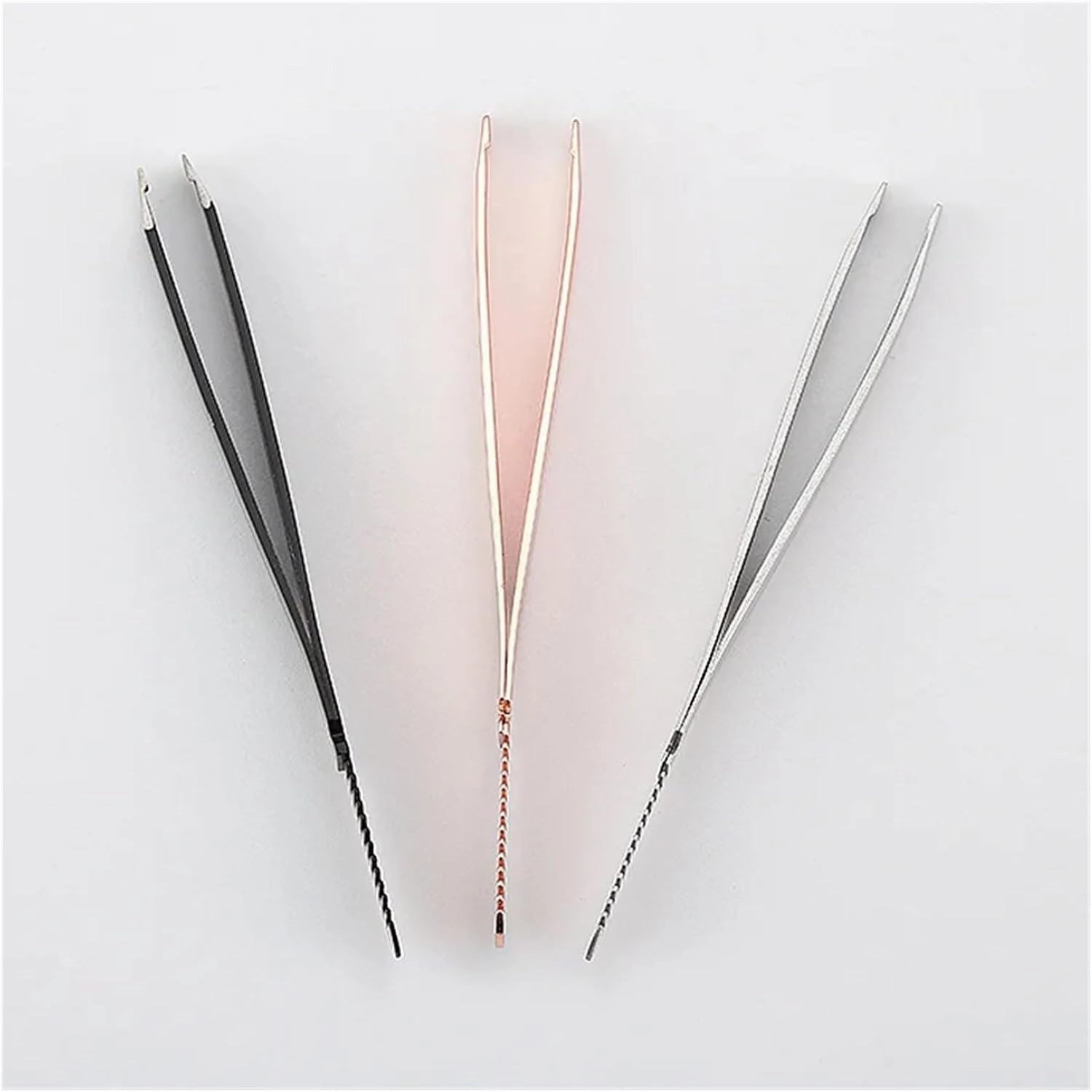 EyeBrow Clips Removal Makeup Tools Eyebrow Tweezer Colorful Hair Beauty Fine Hairs Puller Stainless Steel Slanted(Black)