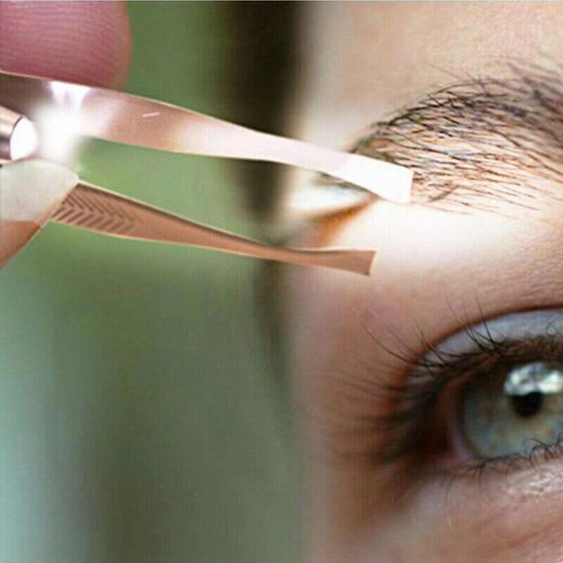 Eyebrow Eyelash Tweezers With Built-In Led Light Hair Removal Makeup Tool  Au