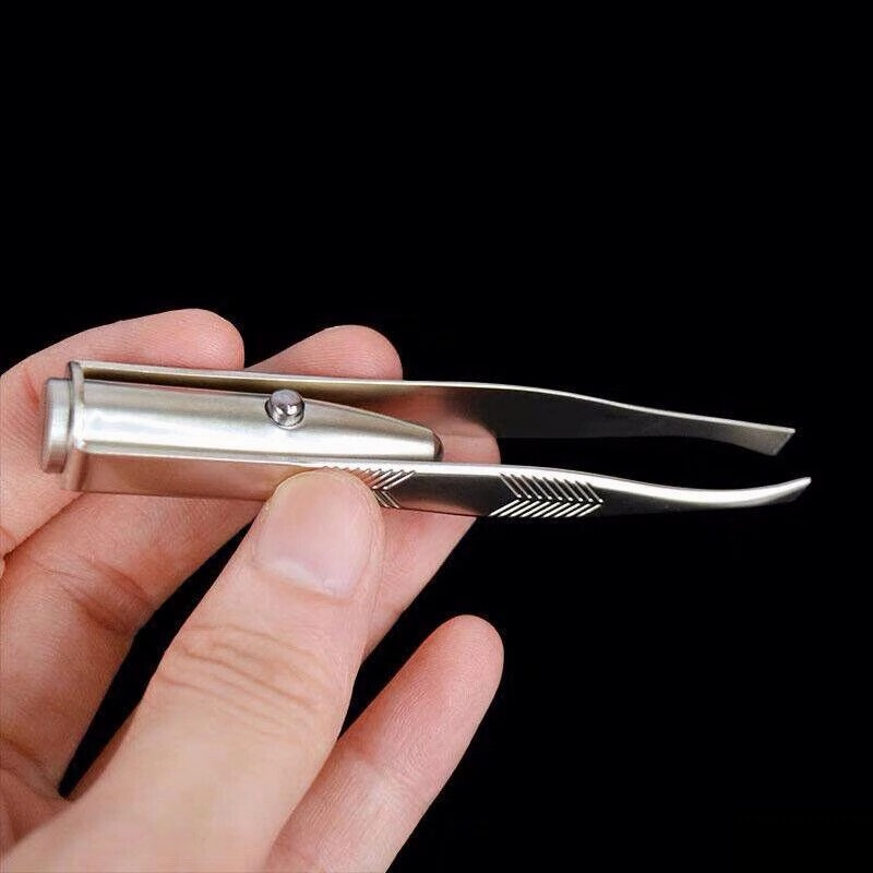 Eyebrow Eyelash Tweezers With Built-In Led Light Hair Removal Makeup Tool  Au