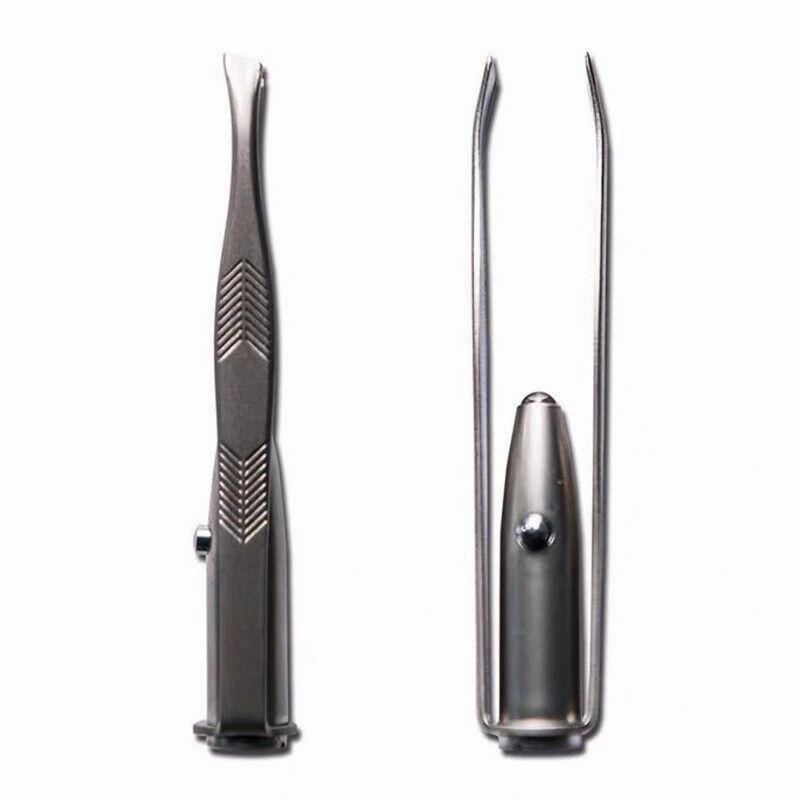 Eyebrow Eyelash Tweezers With Built-In Led Light Hair Removal Makeup Tool  Au