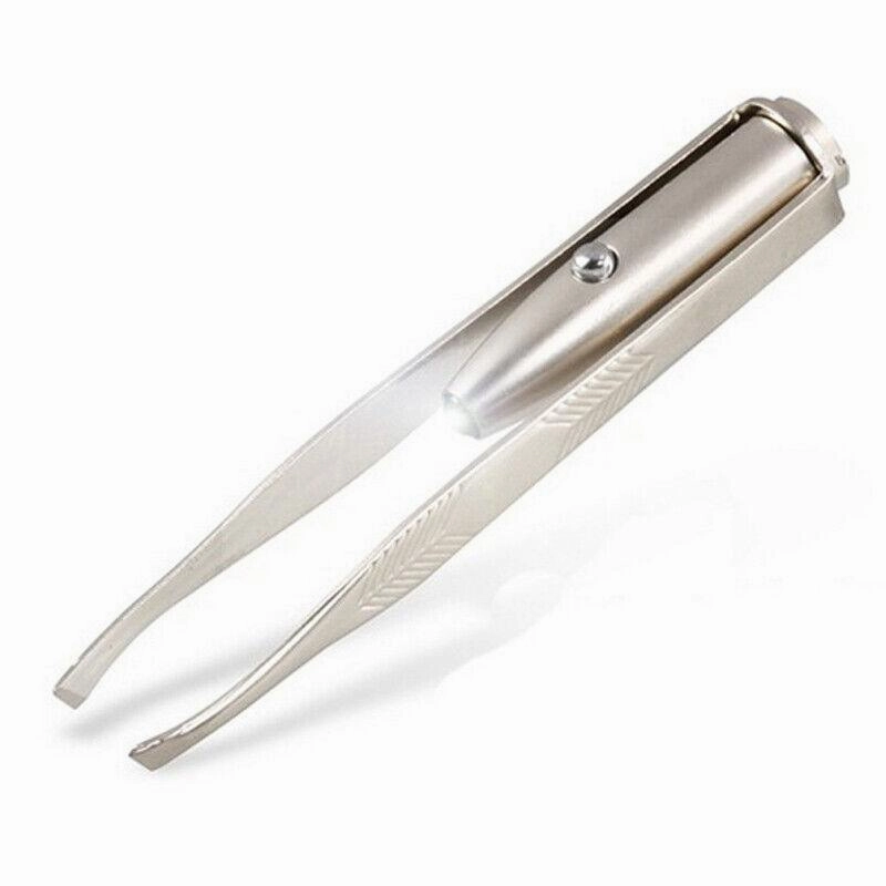 Eyebrow Eyelash Tweezers With Built-In Led Light Hair Removal Makeup Tool  Au