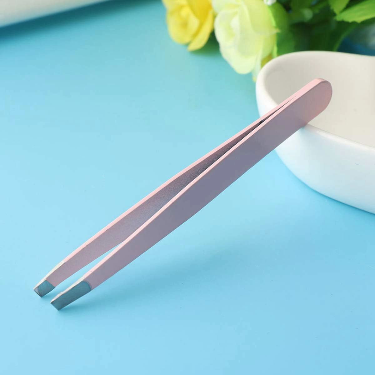 Eyebrow Grooming Beauty Tool ， Trimmer ，Eyebrow Tweezers Professional Stainless Steel Slant Tip Eyebrow Tweezer Hair Removal Lady Beauty Makeup Eyebrow Tools Pink(Pink)