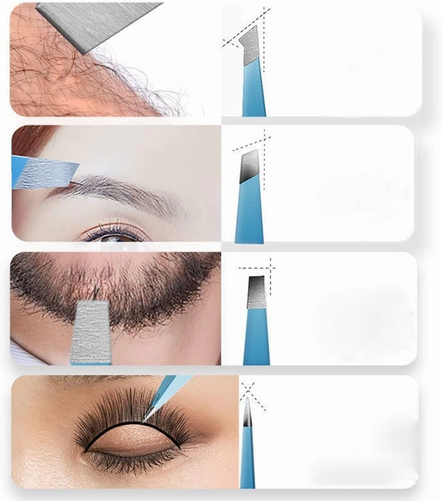 Eyebrow Tweezer Colorful Hair Beauty Hairs Puller Slanted Eye Brow Clips Removal Makeup Tools (As Show Fits all)