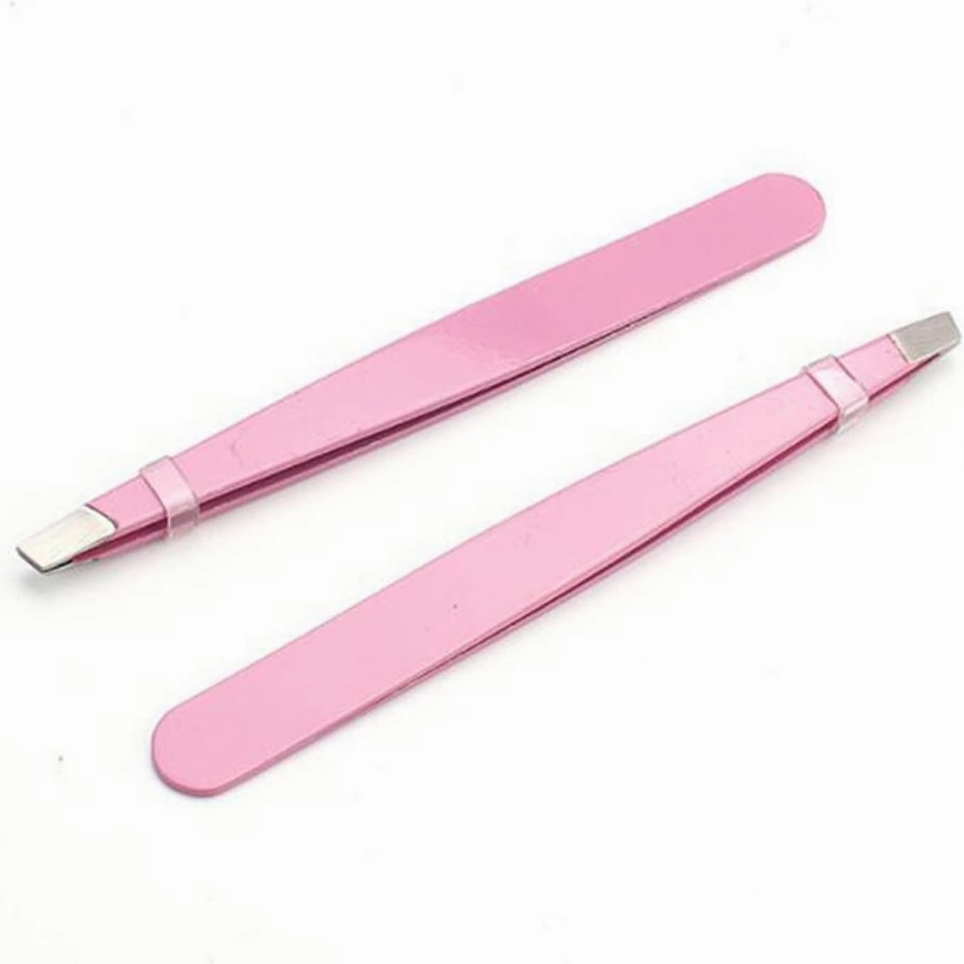 Eyebrow Tweezers 2PC Black/Pink Eyebrow Tweezer Hair Beauty Slanted Puller Stainless Steel Eye Brow Clips Hair Removal Makeup Tool Accessories (Color : Pink) Tweezers (Color : Pink) (Pink)
