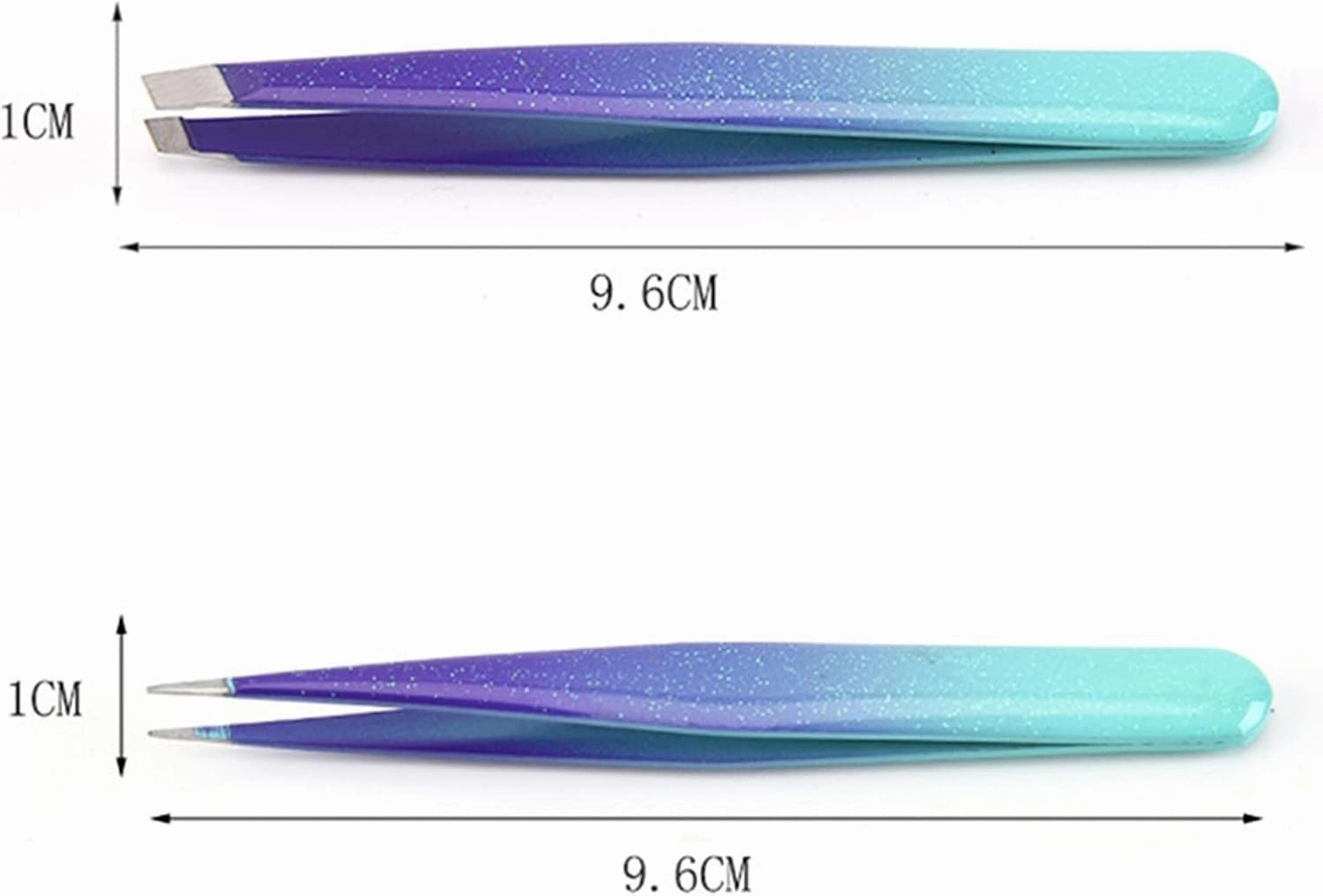 Eyebrow Tweezers 2pc Eyebrow Tweezer Stainless Steel Eye Brow Clips Makeup Tool Hair Beauty Slanted Puller (Color : 02) Tweezers(1)