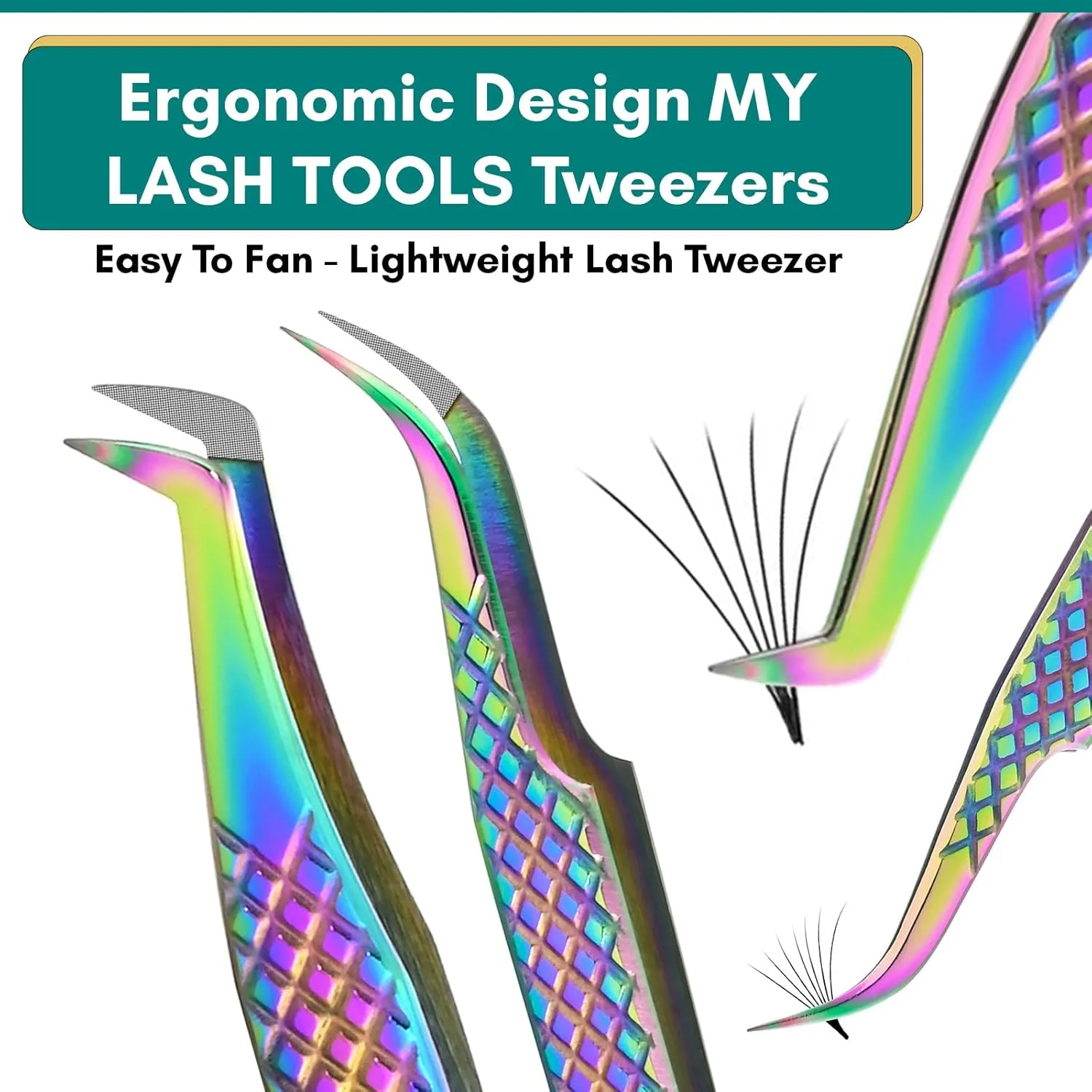 Eyelash Extension Tweezers set | Precision Multipurpose Lash Scissor | Fiber Tip Lash Tweezers for Lash Extensions Boot Volume Tweezers Sainless Steel Curved fiber grip tweezers (6pcs)