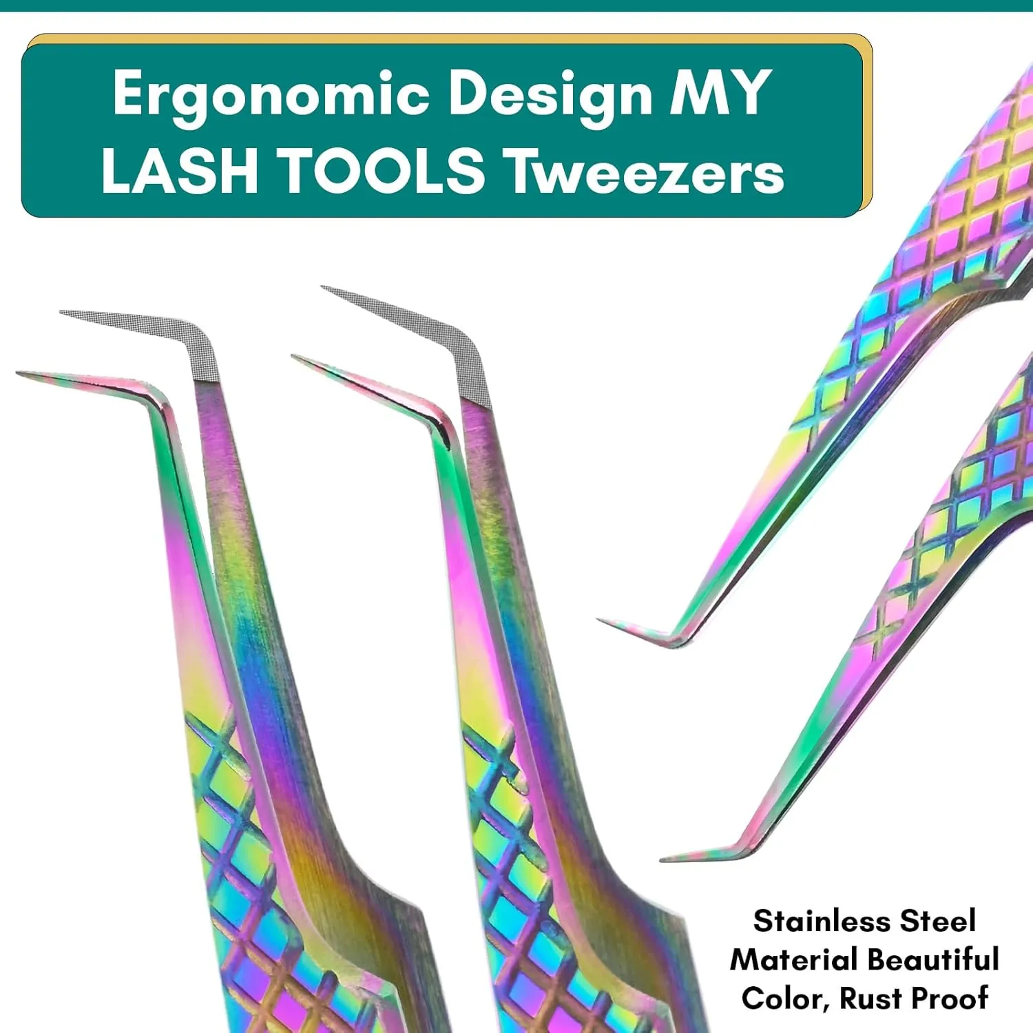 Eyelash Extension Tweezers set | Precision Multipurpose Lash Scissor | Fiber Tip Lash Tweezers for Lash Extensions Boot Volume Tweezers Sainless Steel Curved fiber grip tweezers (6pcs)