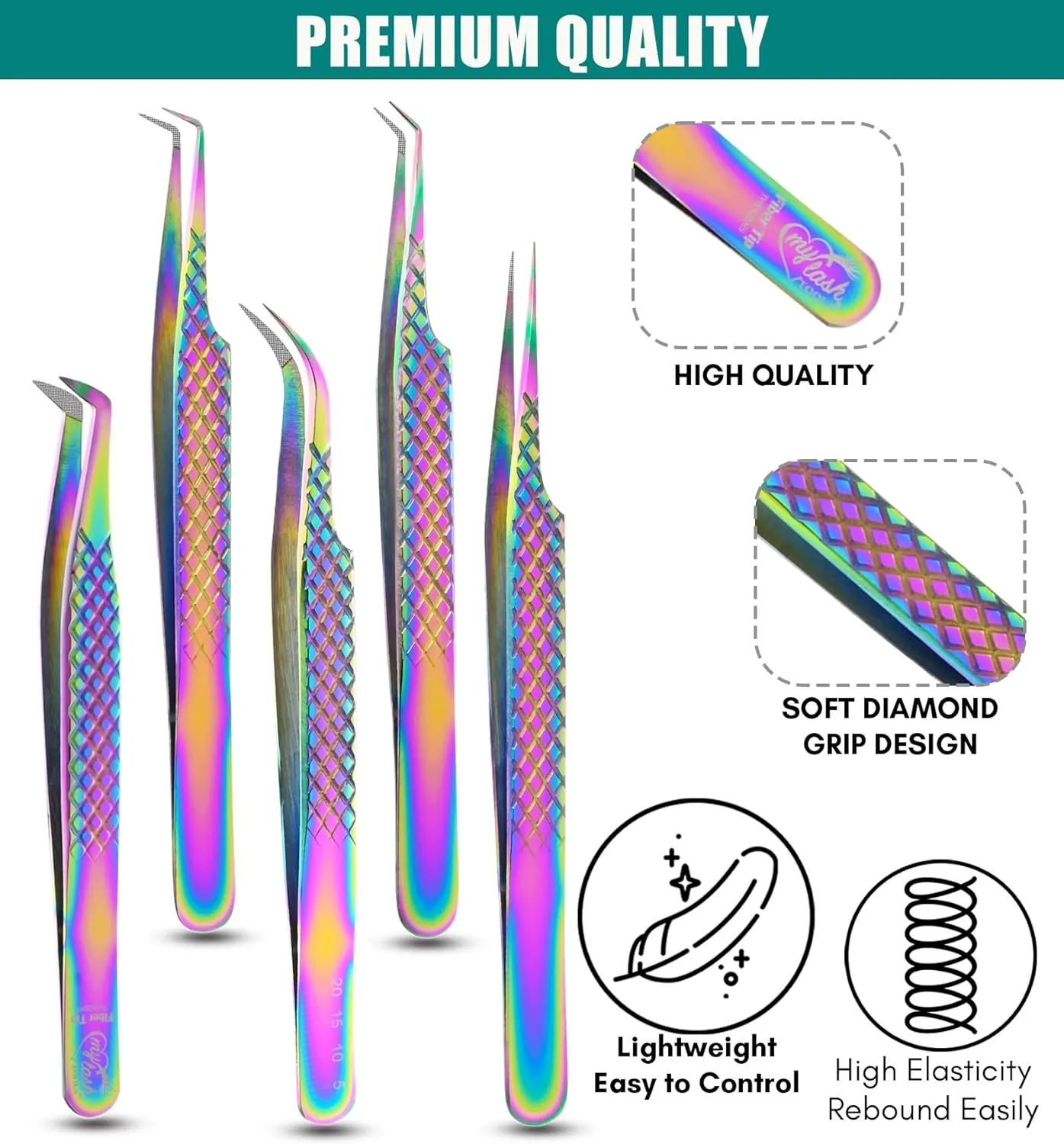 Eyelash Extension Tweezers set | Precision Multipurpose Lash Scissor | Fiber Tip Lash Tweezers for Lash Extensions Boot Volume Tweezers Sainless Steel Curved fiber grip tweezers (6pcs)