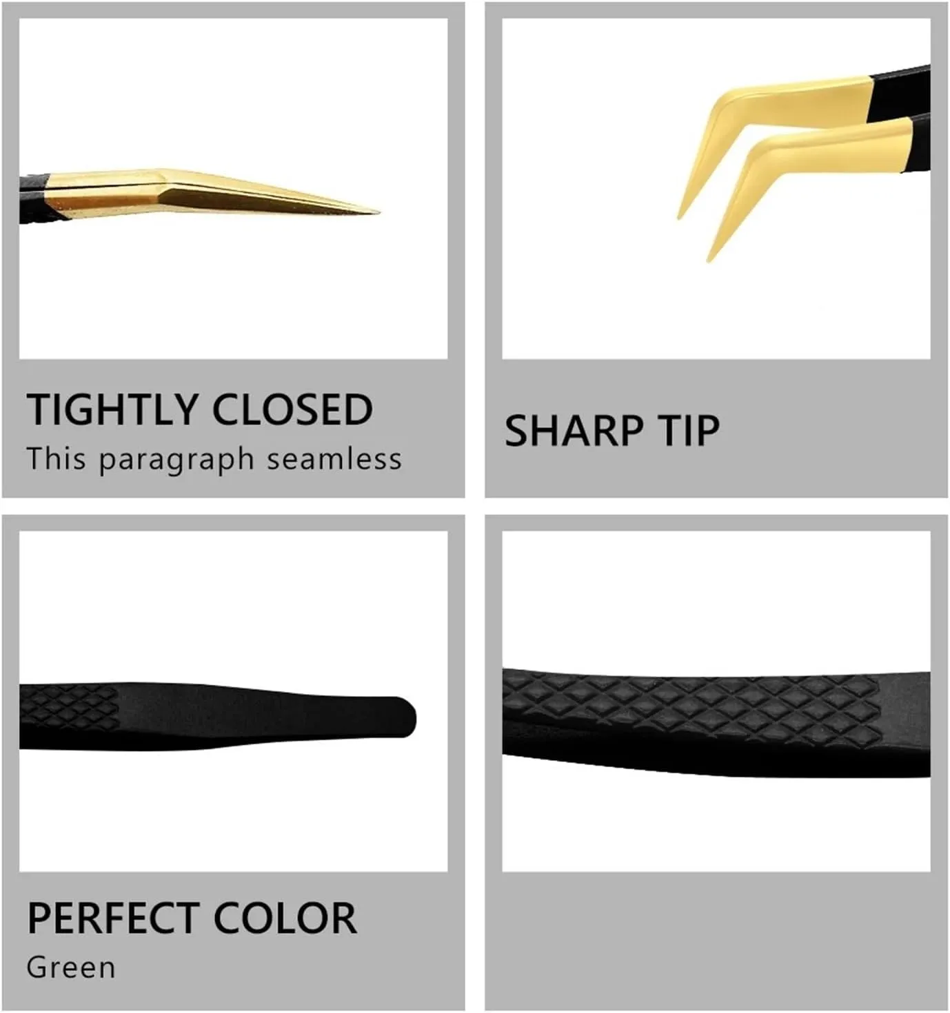Eyelash Tweezer Black Stainless Steel Superhard Precision Anti-Static Tweezers Grafting Lashes Extension Supplies Makeup Tools(11)